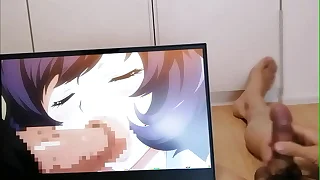 Simmering Otaku Moaning Jerking Off Big Dick To the fullest extent a finally Watching Cute Dark External Young Girl Fuck Hot Hentai anime&period; camshot POV&period;